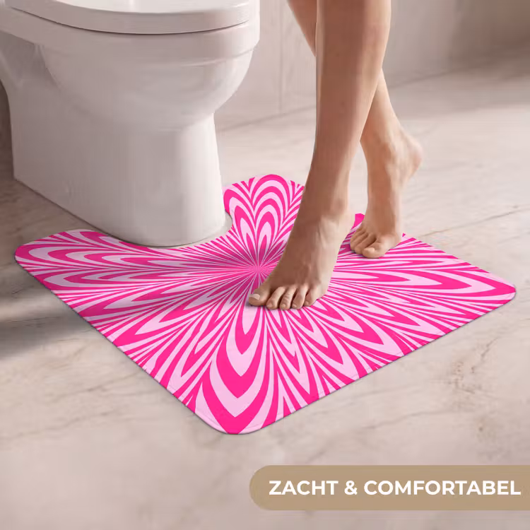 Wc Mat - Patroon - Optisch - Roze — 5