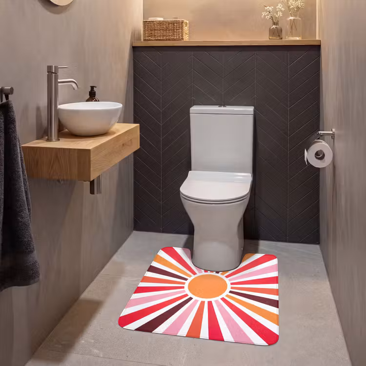 Wc Mat - Zon - Stralen - Abstract - Kleurrijk — 2