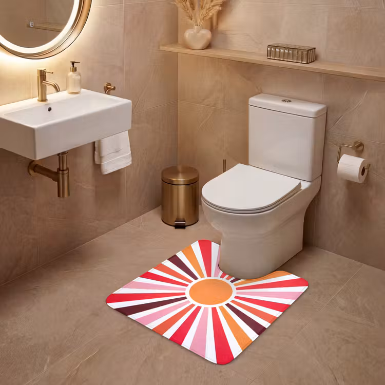 Wc Mat - Zon - Stralen - Abstract - Kleurrijk — 3
