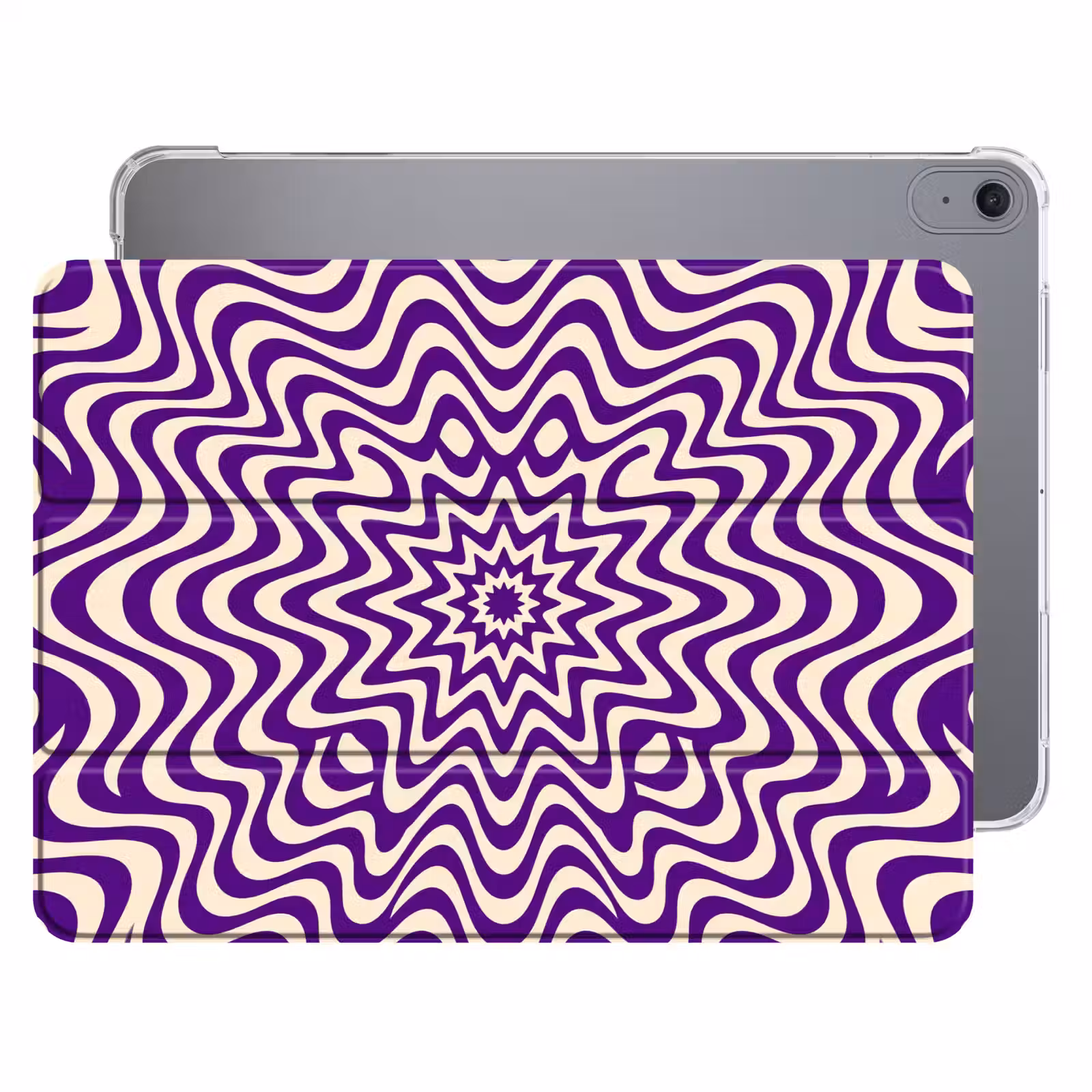 iPad hoes - Abstract - Golven - Optisch - Modern - Paars — 1