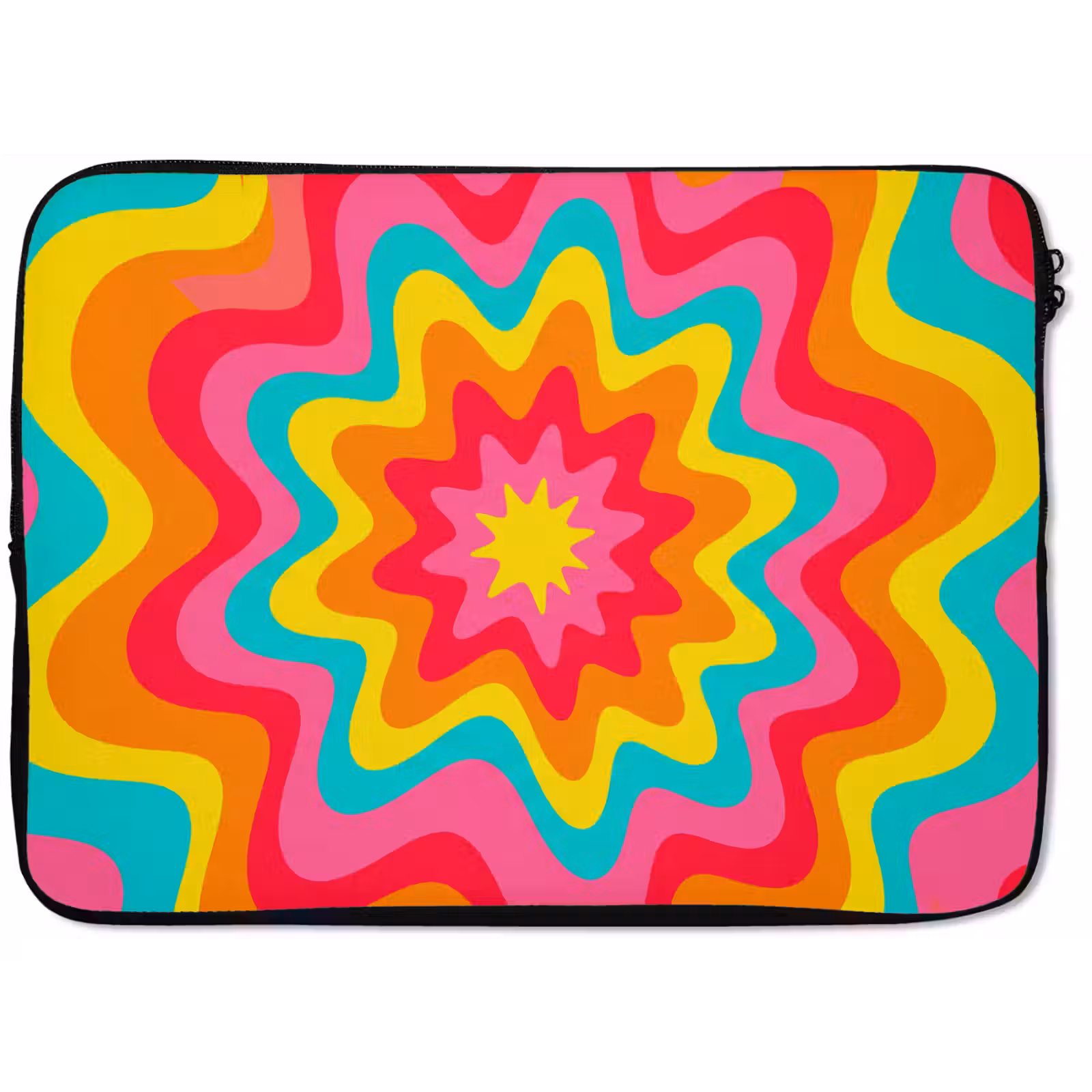 Laptophoes - Patroon - Golvend - Kleurrijk — 1
