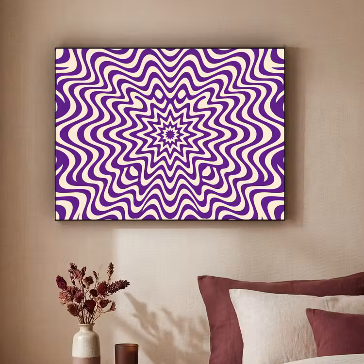 Art Frame - Abstract - Golven - Optisch - Modern - Paars — 3