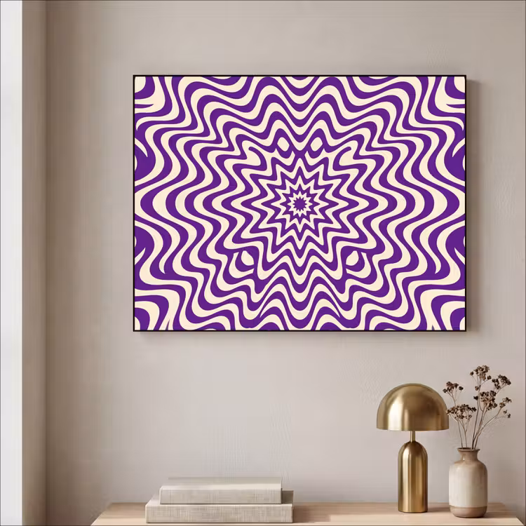 Art Frame - Abstract - Golven - Optisch - Modern - Paars — 5