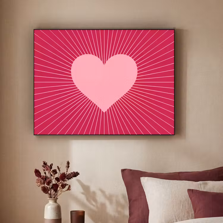 Art Frame - Hart - Stralen - Liefde - Abstract - Roze — 3