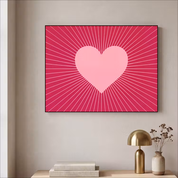Art Frame - Hart - Stralen - Liefde - Abstract - Roze — 5