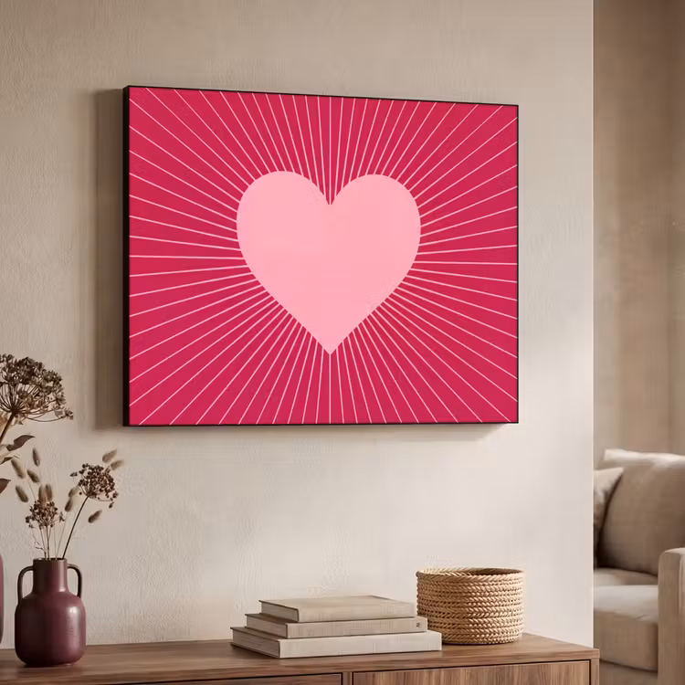 Art Frame - Hart - Stralen - Liefde - Abstract - Roze — 7