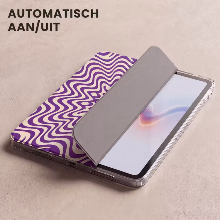 iPad hoes - Abstract - Golven - Optisch - Modern - Paars — 5