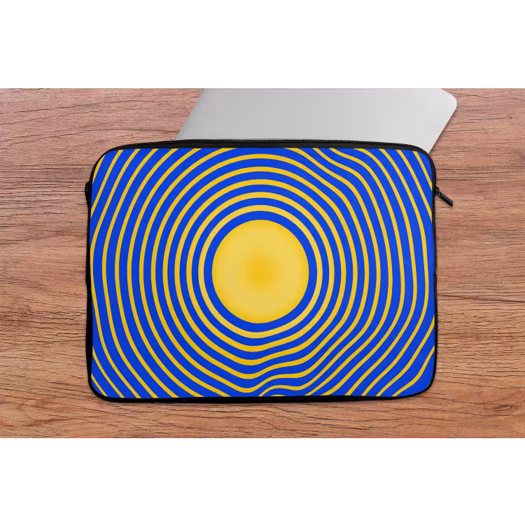 Laptophoes - Abstract patroon - Blauw — 2
