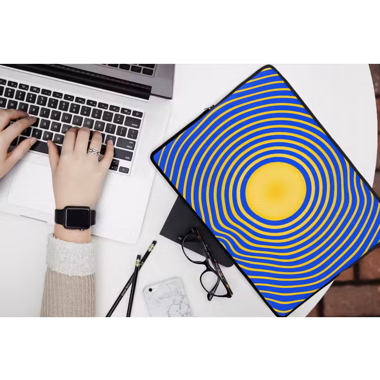 Laptophoes - Abstract patroon - Blauw — 3