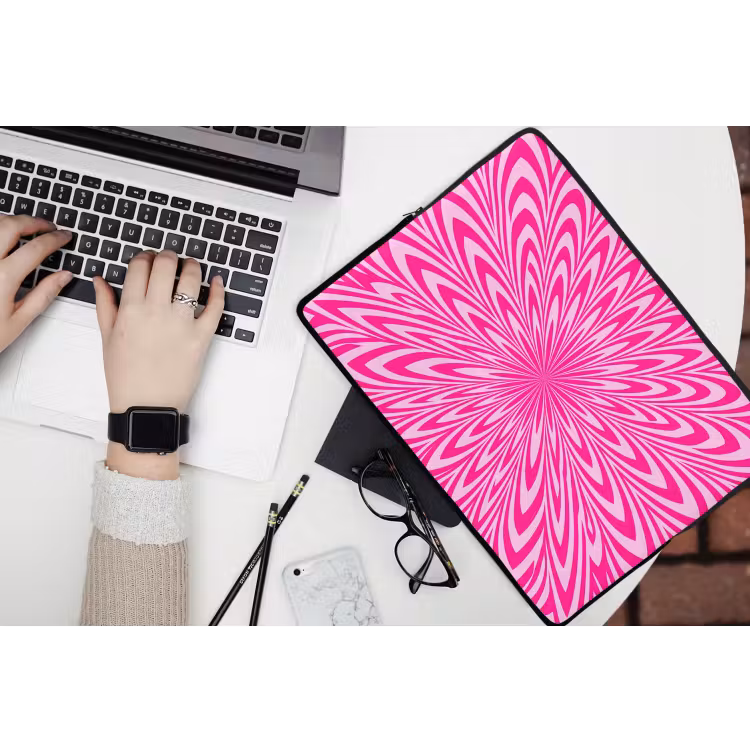 Laptophoes - Patroon - Optisch - Roze — 3