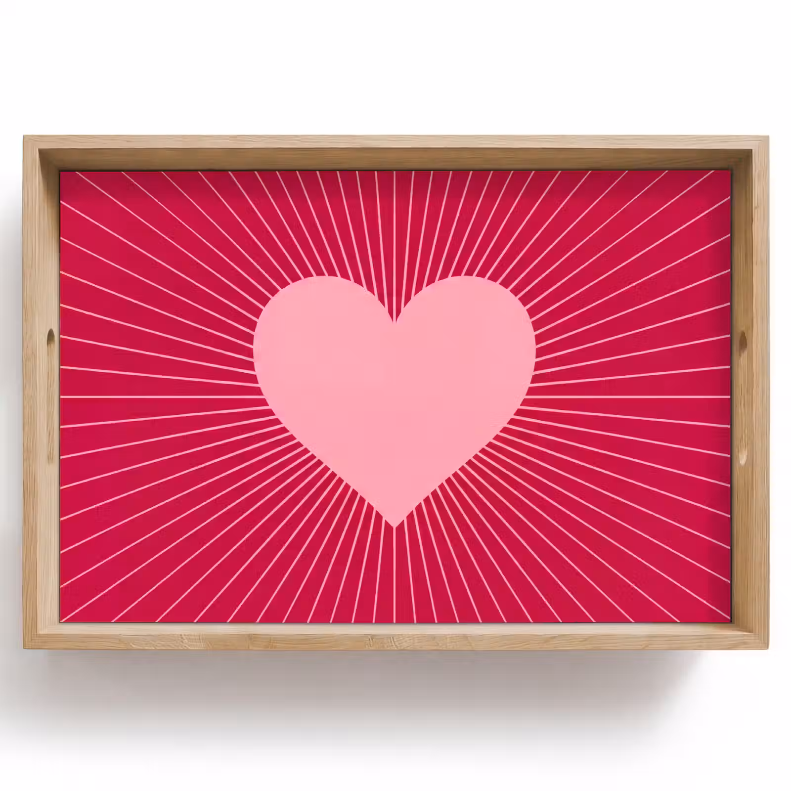 Dienblad - Hart - Stralen - Liefde - Abstract - Roze — 1