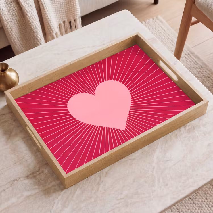 Dienblad - Hart - Stralen - Liefde - Abstract - Roze — 2