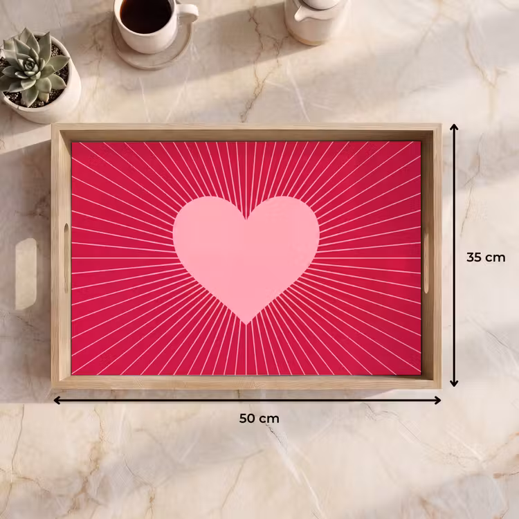 Dienblad - Hart - Stralen - Liefde - Abstract - Roze — 9