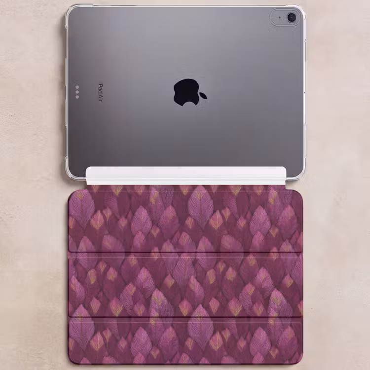 iPad hoes - Bladeren - Patroon - Burgundy — 6