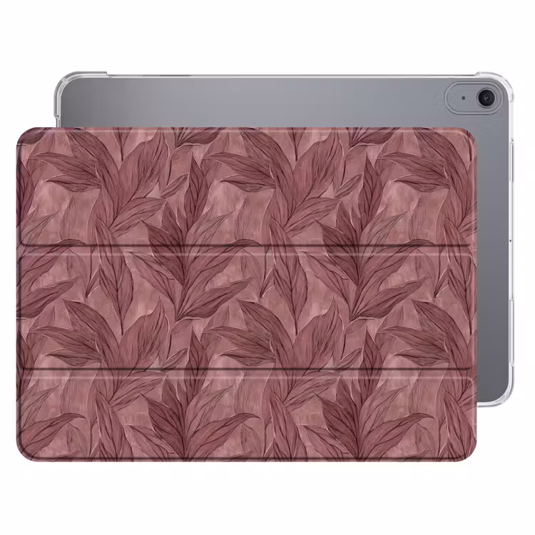 iPad hoes - Bladeren - Patroon - Paars — 1