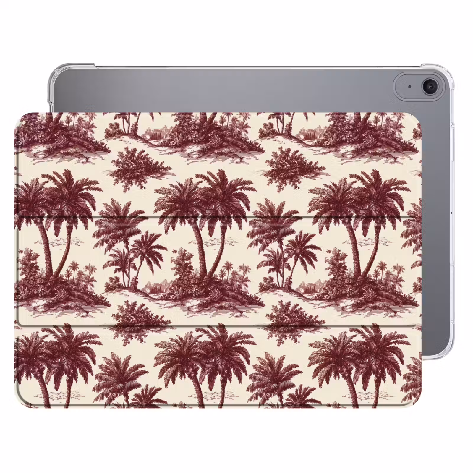 iPad hoes - Tropisch - Geometrisch - Bordeauxrood — 1