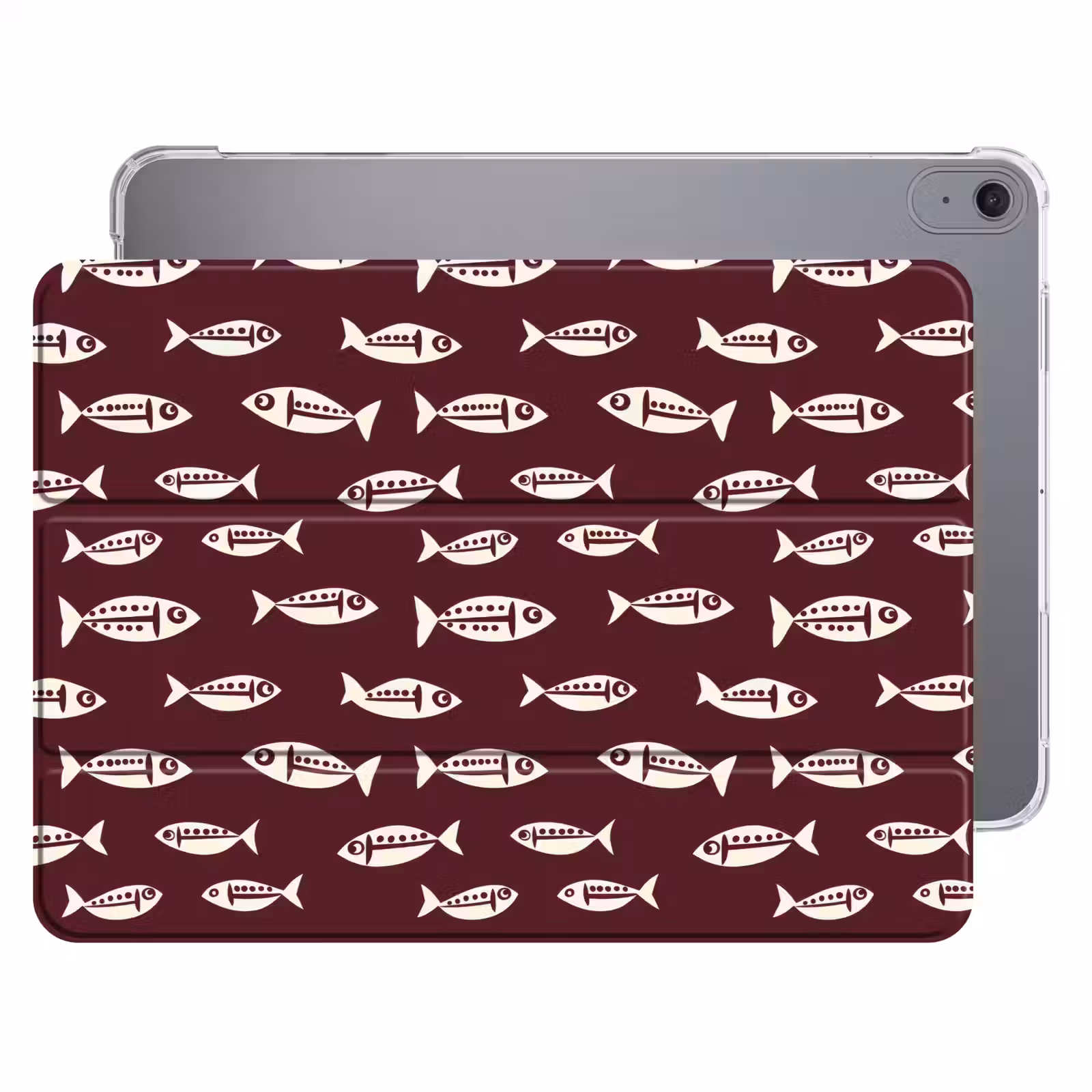 iPad hoes - Vissen - Grafisch - Patroon - Donker — 1