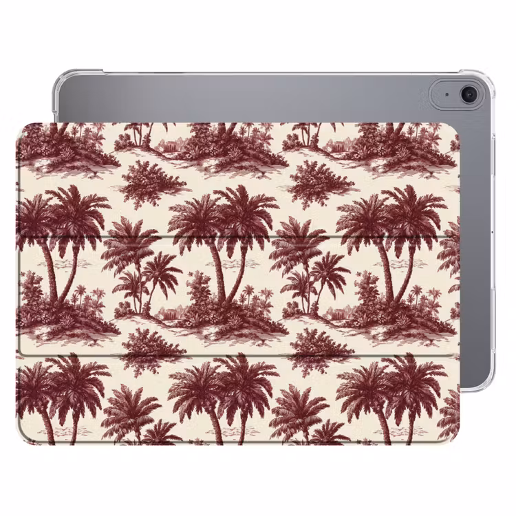 iPad hoes - Tropisch - Geometrisch - Bordeauxrood — 1