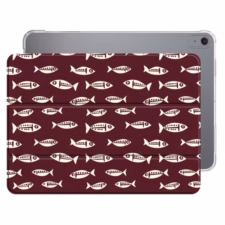iPad hoes - Vissen - Grafisch - Patroon - Donker — 1