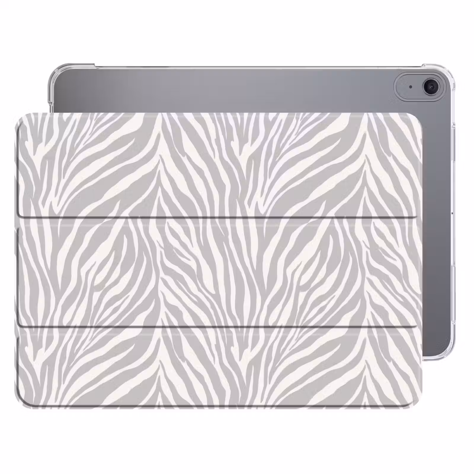 iPad hoes - Zebra - Motief - Grijs — 1