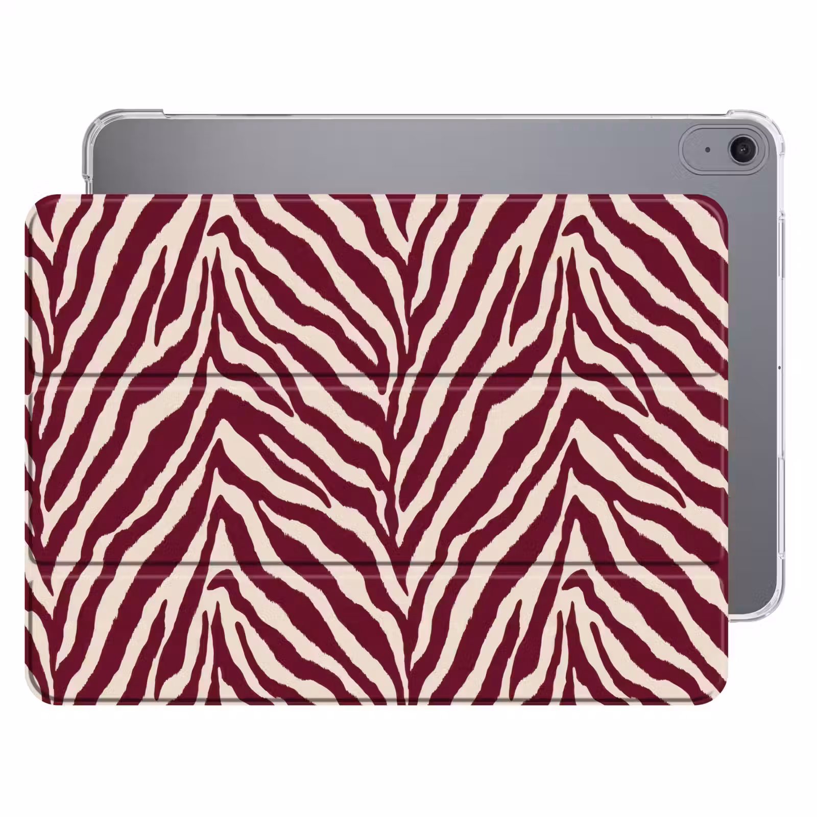 iPad hoes - Zebra - Motief - Bordeaux - Rood — 1