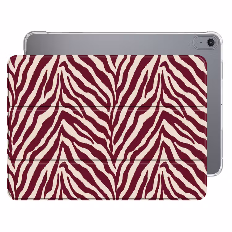 iPad hoes - Zebra - Motief - Bordeaux - Rood — 1