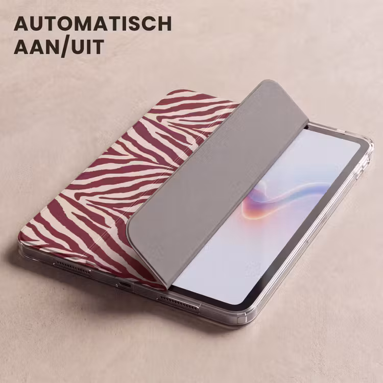 iPad hoes - Zebra - Motief - Bordeaux - Rood — 5