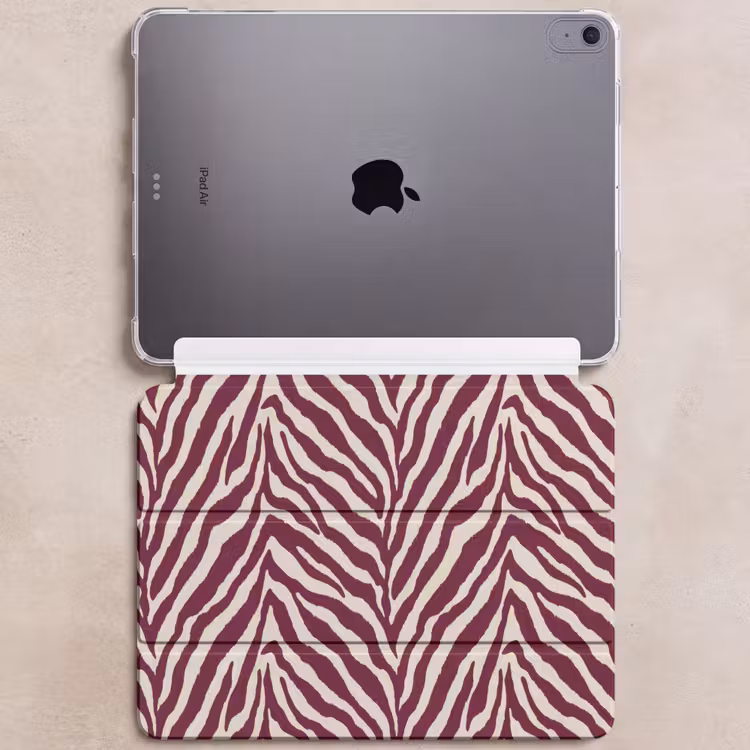 iPad hoes - Zebra - Motief - Bordeaux - Rood — 6