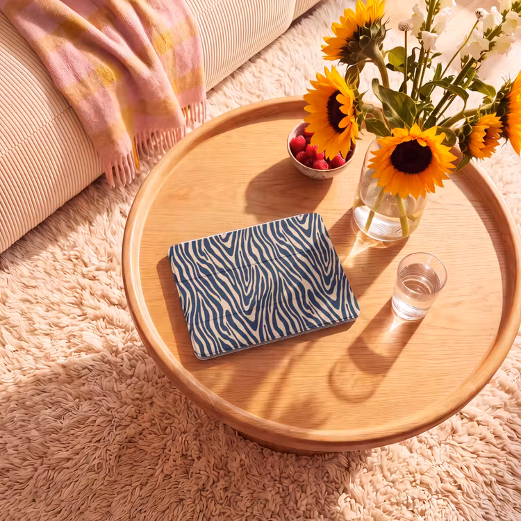 iPad hoes - Zebra - Patroon - Blauw - Beige — 2