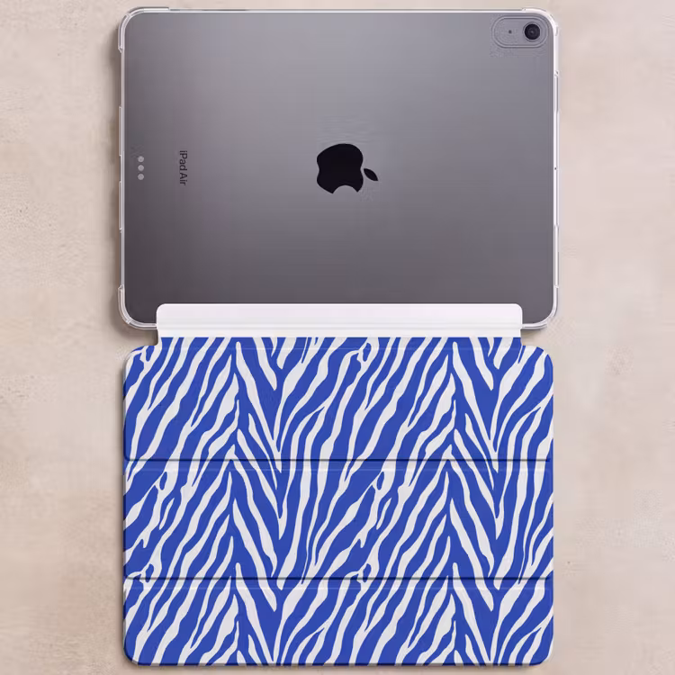 iPad hoes - Zebra - Patroon - Kobalt - Blauw — 6