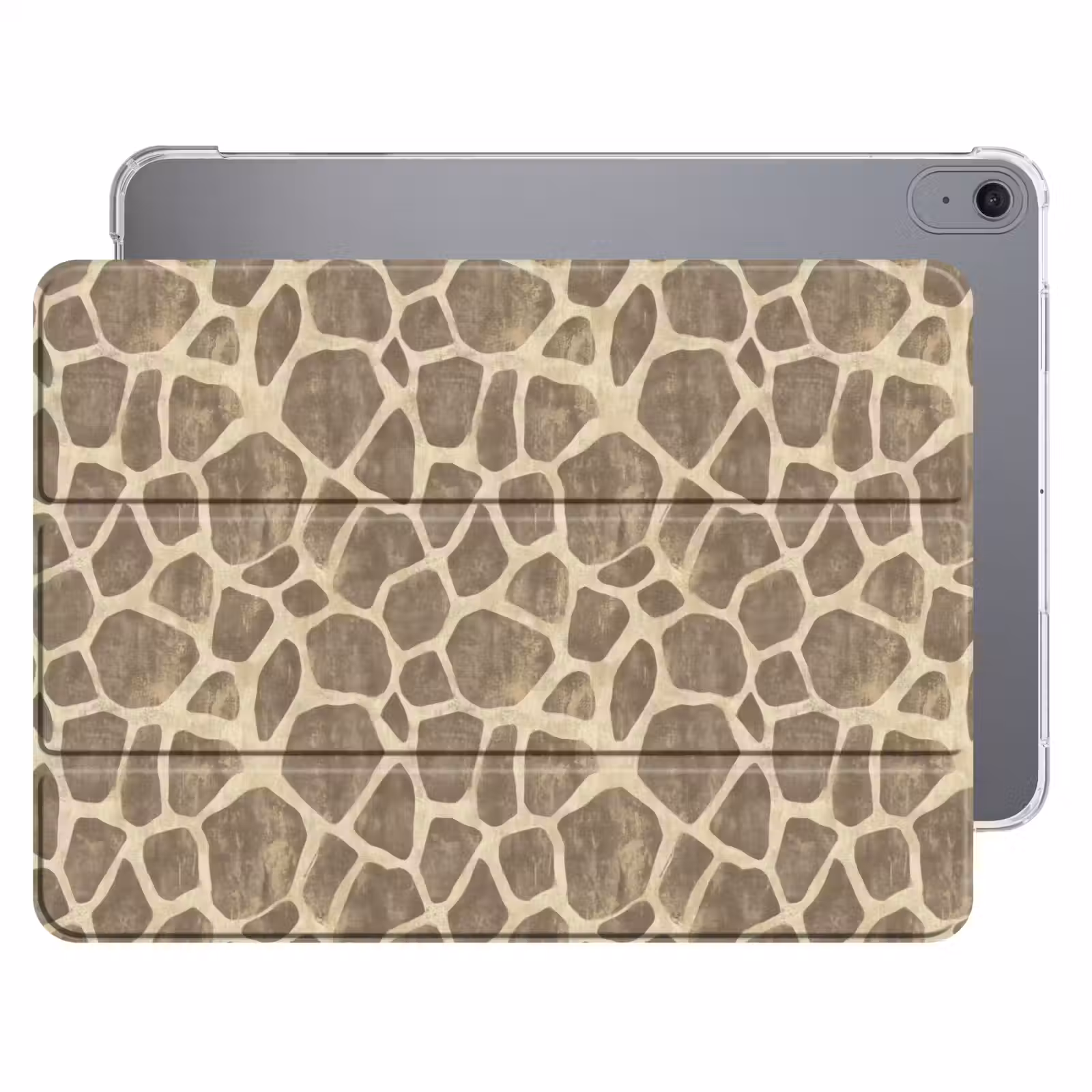 iPad hoes - Giraf - Patroon - Beige - Bruin — 1