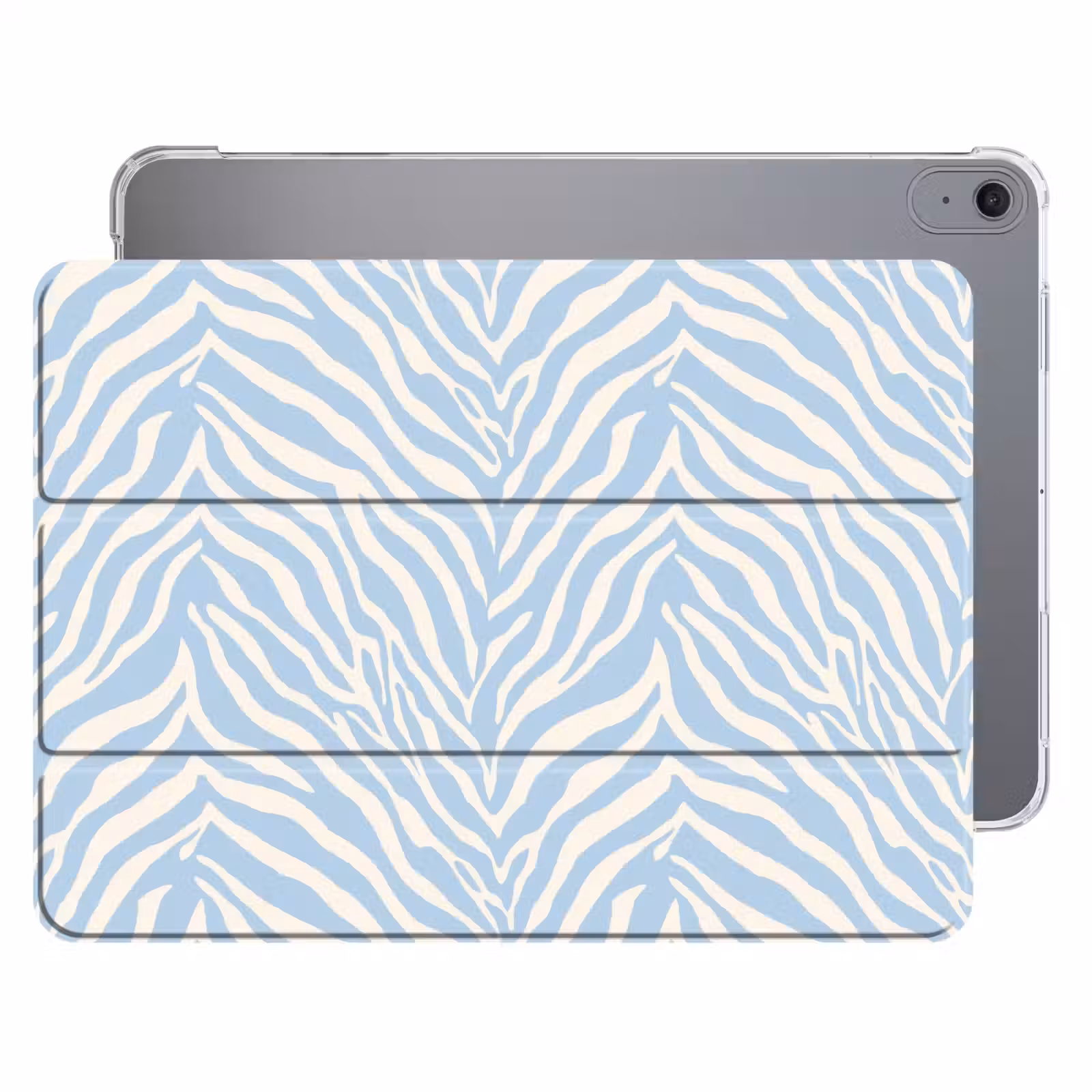 iPad hoes - Zebra - Motief - Blauw - Wit — 1