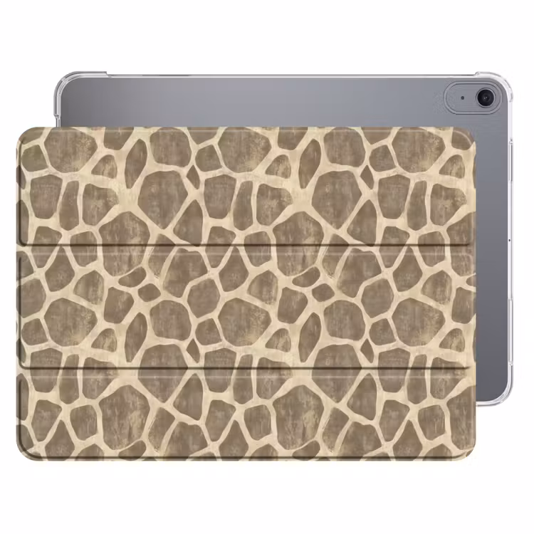 iPad hoes - Giraf - Patroon - Beige - Bruin — 1