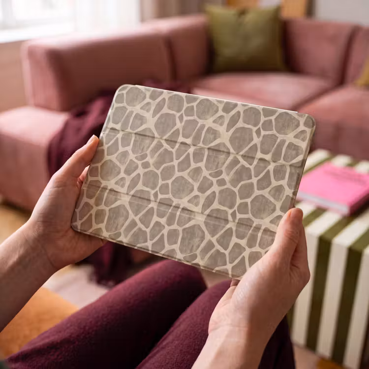 iPad hoes - Giraf - Patroon - Beige - Bruin — 4