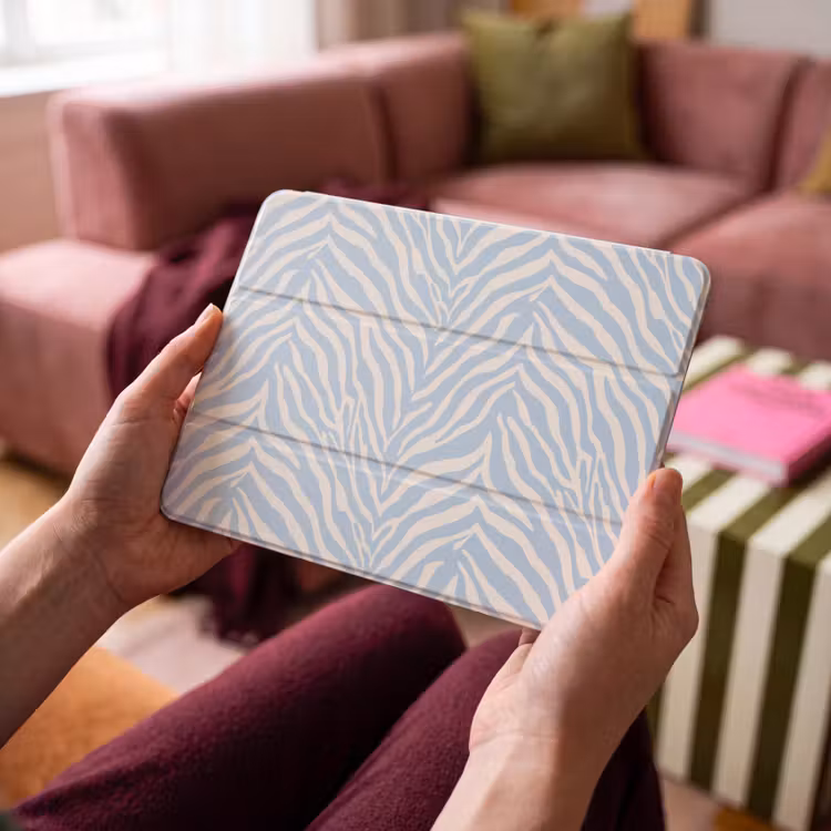 iPad hoes - Zebra - Motief - Blauw - Wit — 4
