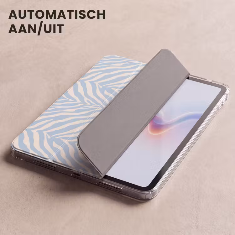 iPad hoes - Zebra - Motief - Blauw - Wit — 5