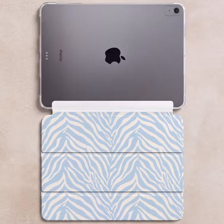 iPad hoes - Zebra - Motief - Blauw - Wit — 6