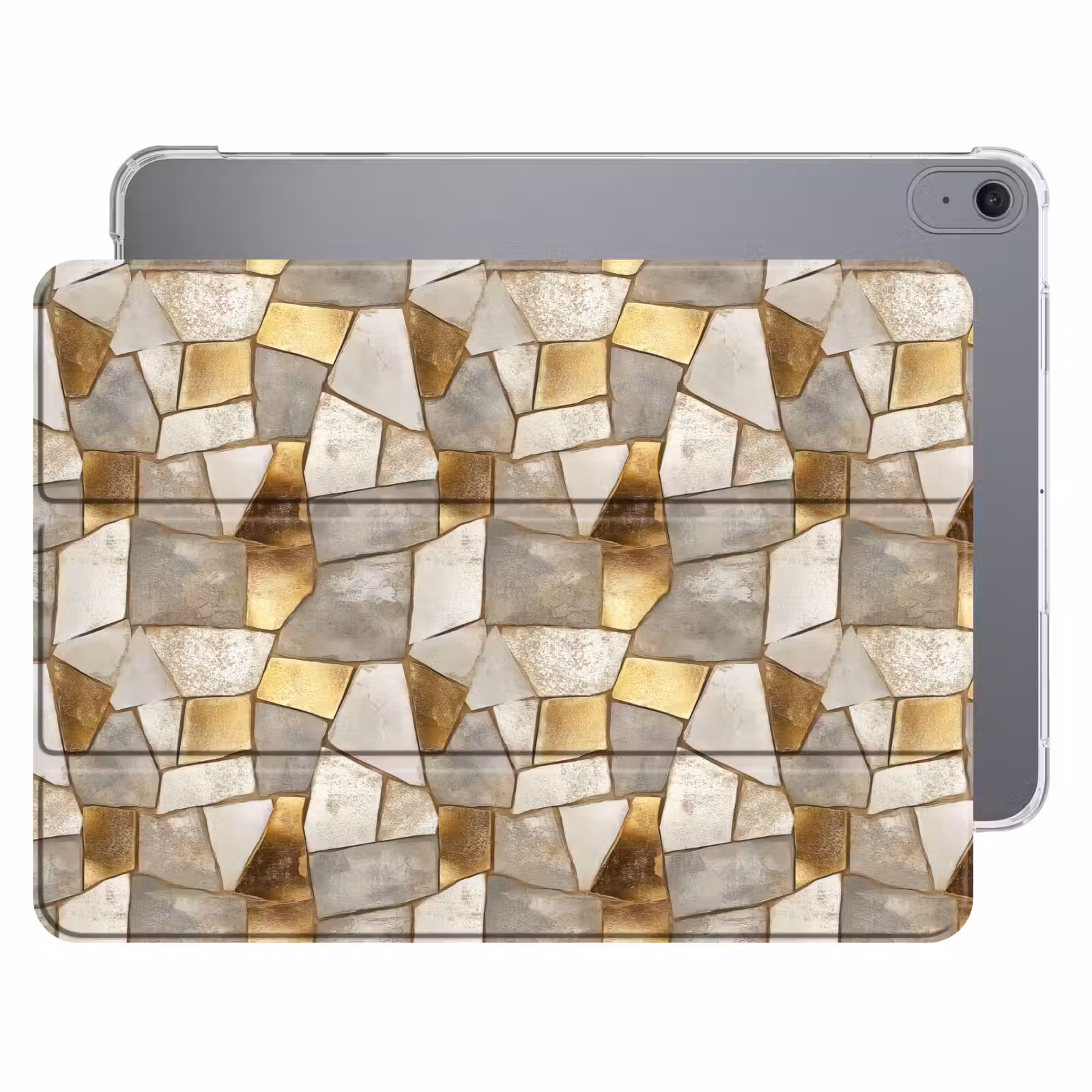 iPad hoes - Mozaïek - Marmer - Goud — 1
