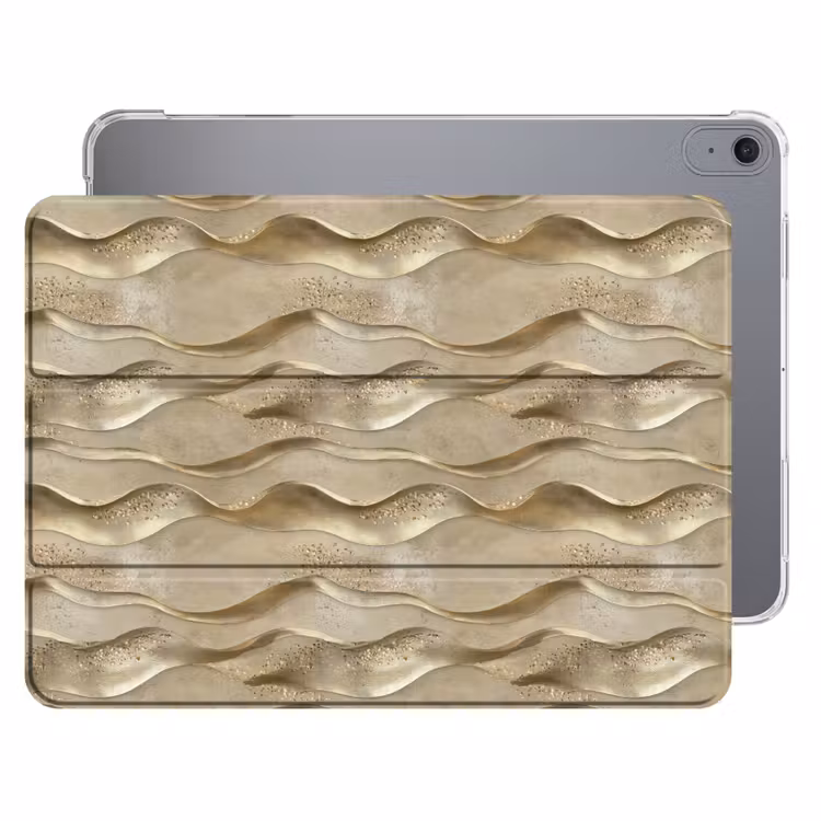 iPad hoes - Golven - Patroon - Goud — 1