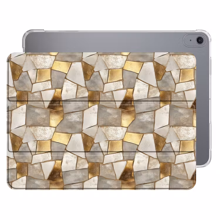 iPad hoes - Mozaïek - Marmer - Goud — 1