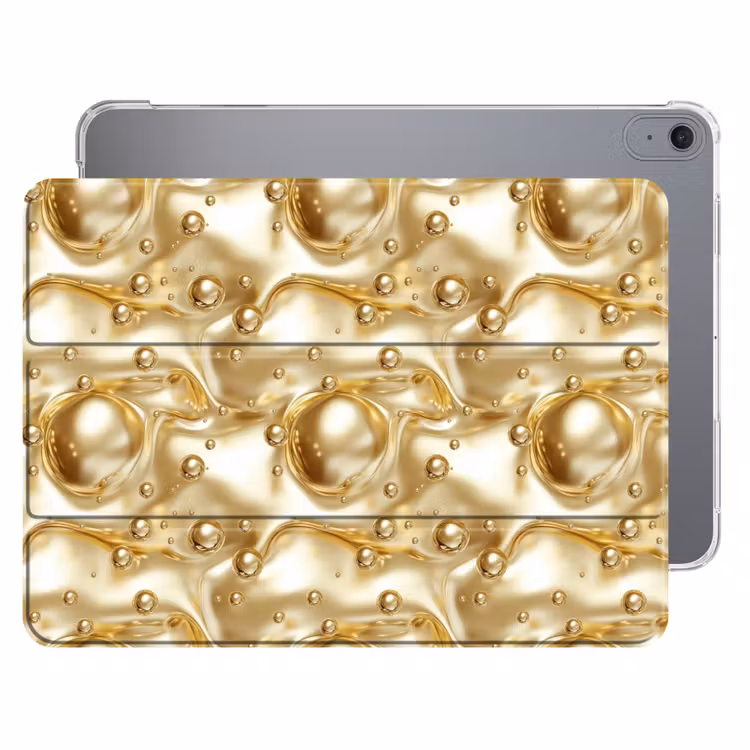 iPad hoes - Vloeibaar - Druppels - Goud — 1