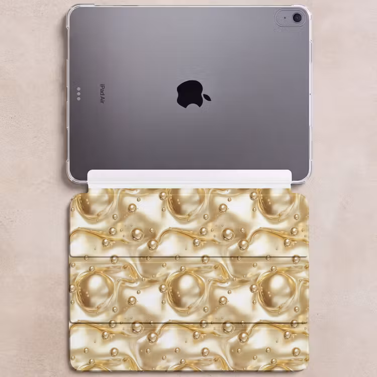 iPad hoes - Vloeibaar - Druppels - Goud — 6
