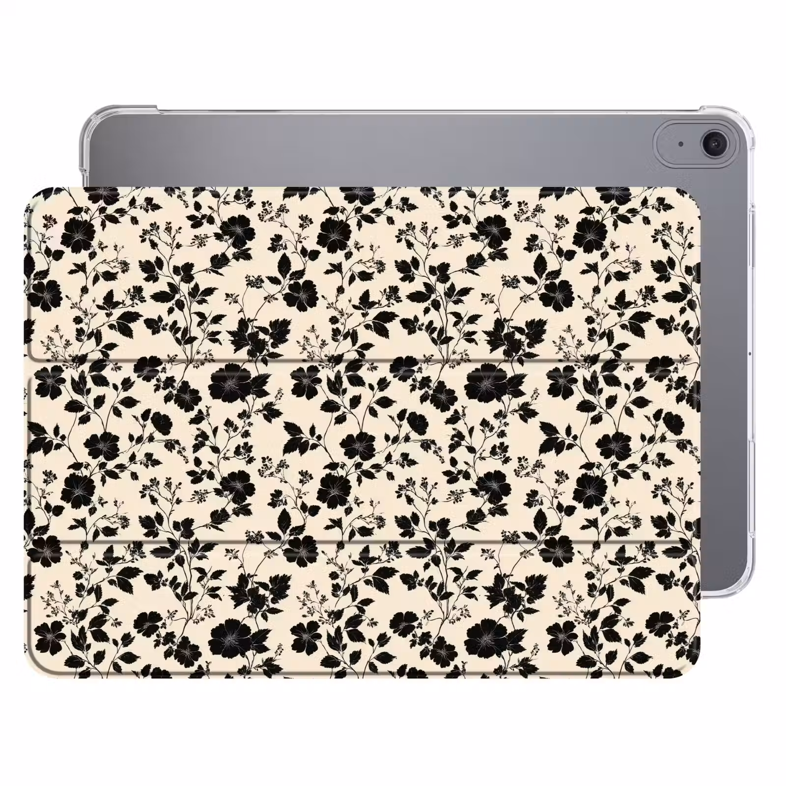 iPad hoes - Bloemen - Dessin - Zwart — 1