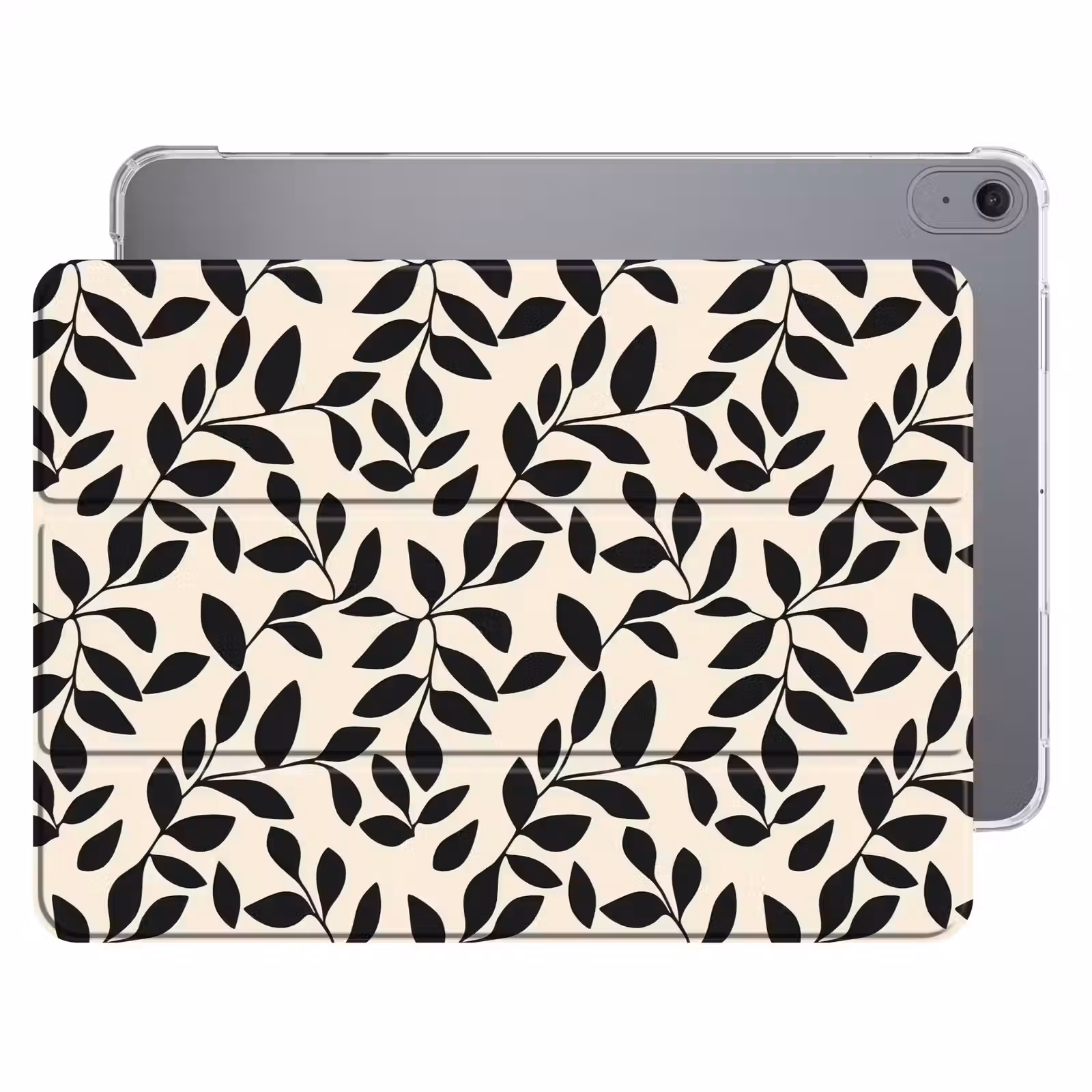 iPad hoes - Elegant - Patroon - Zwart - Beige — 1