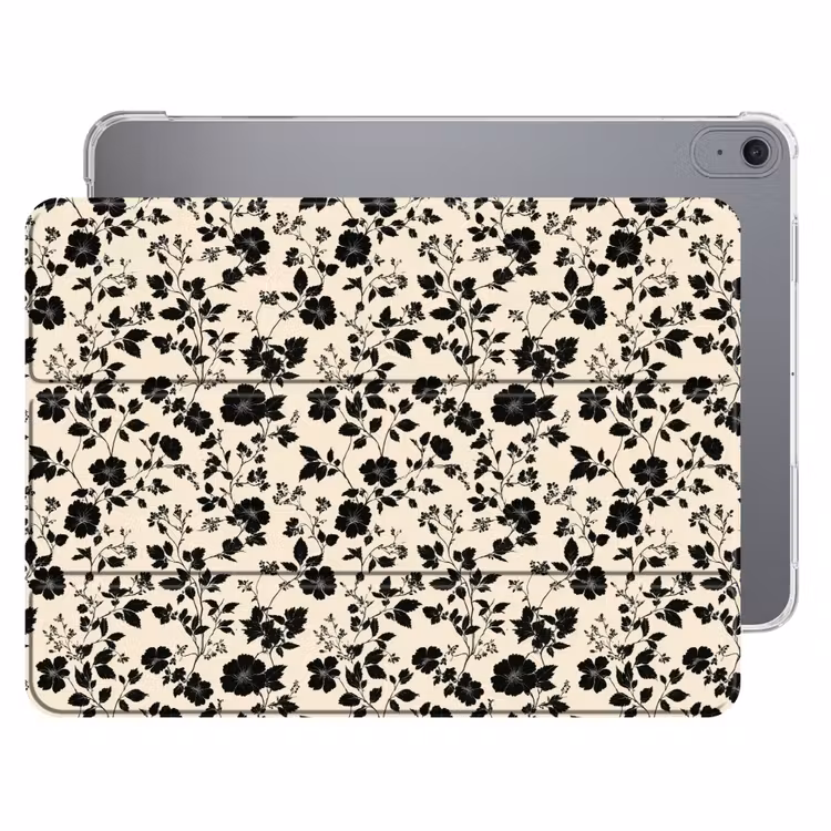 iPad hoes - Bloemen - Dessin - Zwart — 1