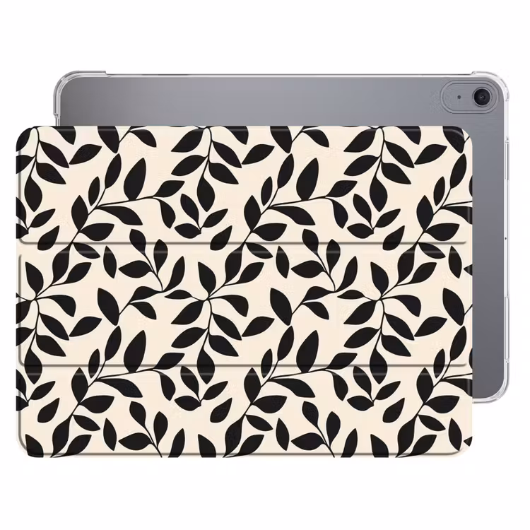 iPad hoes - Elegant - Patroon - Zwart - Beige — 1