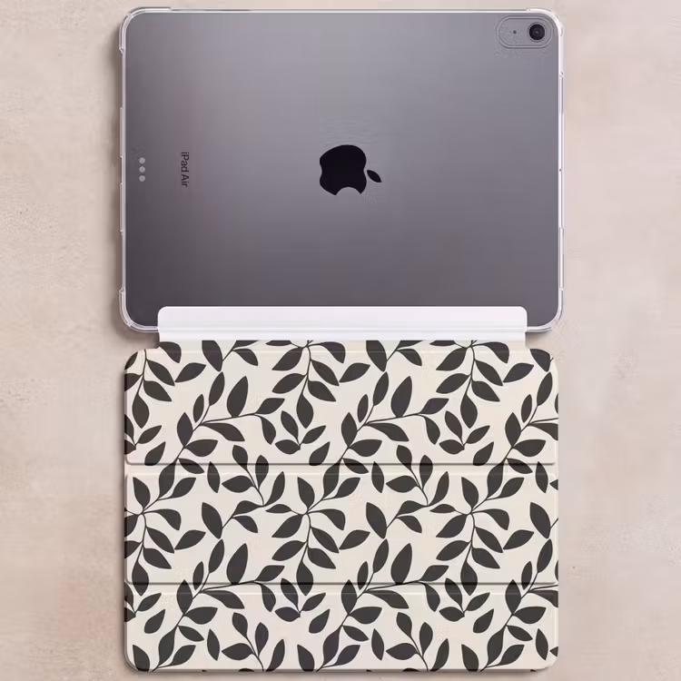 iPad hoes - Elegant - Patroon - Zwart - Beige — 6