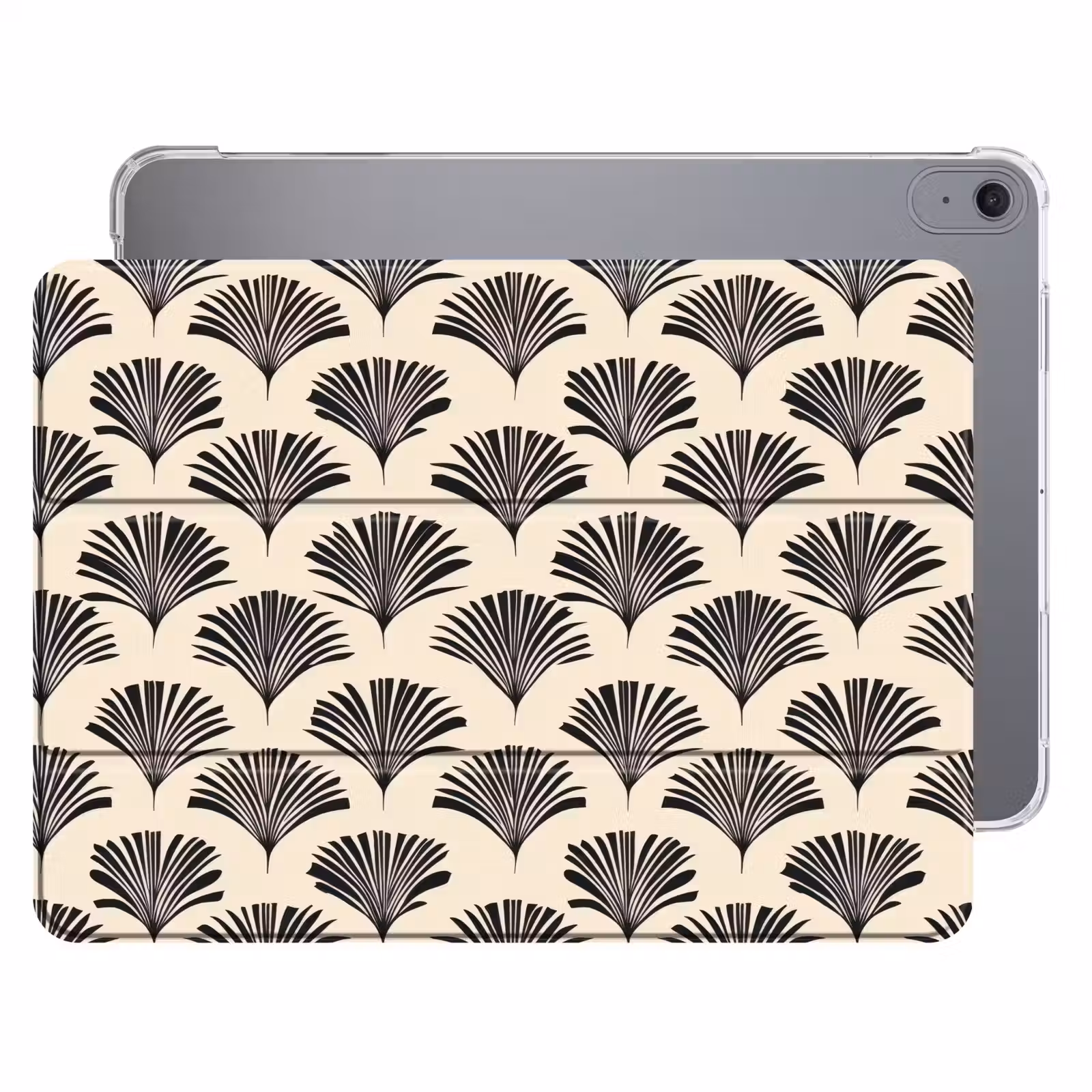 iPad hoes - Waaiers - Botanisch - Zwart - Beige — 1