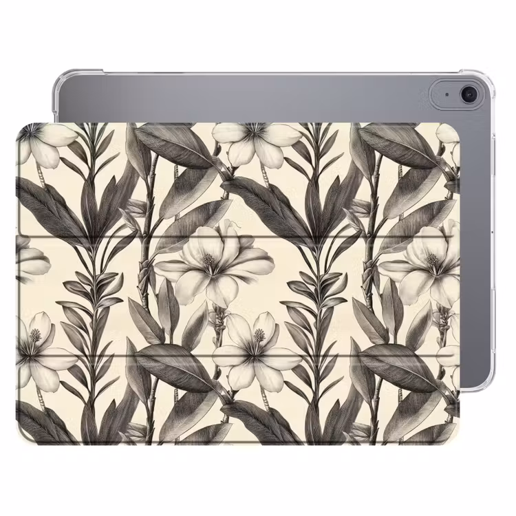 iPad hoes - Klassiek - Botanisch - Zwart - Beige — 1