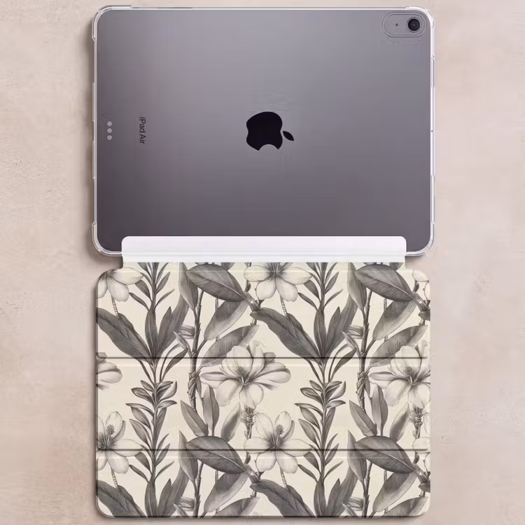 iPad hoes - Klassiek - Botanisch - Zwart - Beige — 6